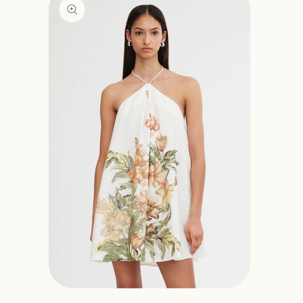 Significant Other Parisa Halter Dress in Botanical/White